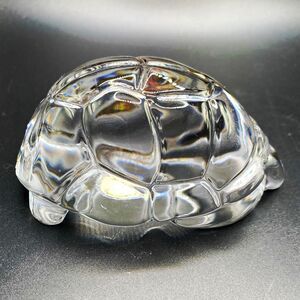 Atlantis Vintage Clear Art Glass Turtle Figurine Paperweight Portugal 12.3 oz